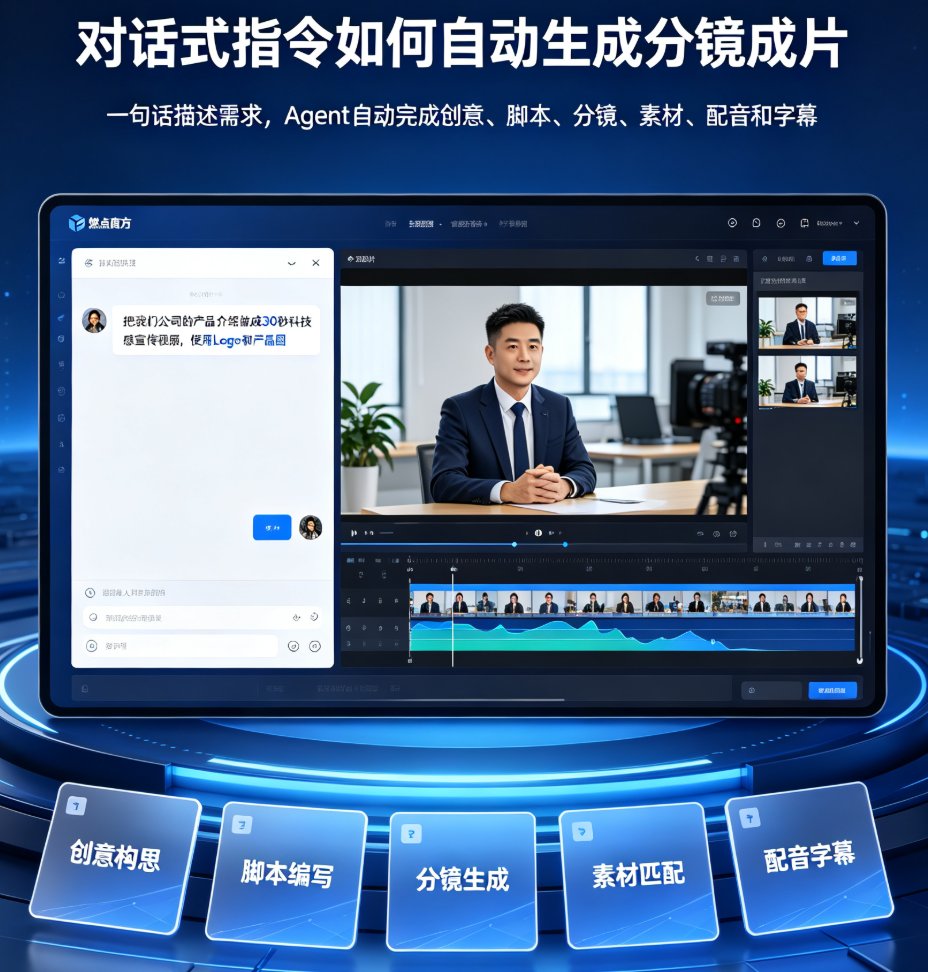 视频Agent是什么？燃点魔方对话式指令如何自动生成分镜成片