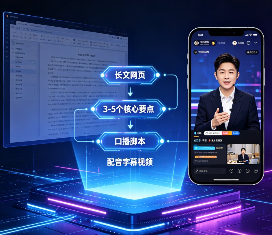 燃点魔方视频Agent从输入描述到生成成片的界面流程示意