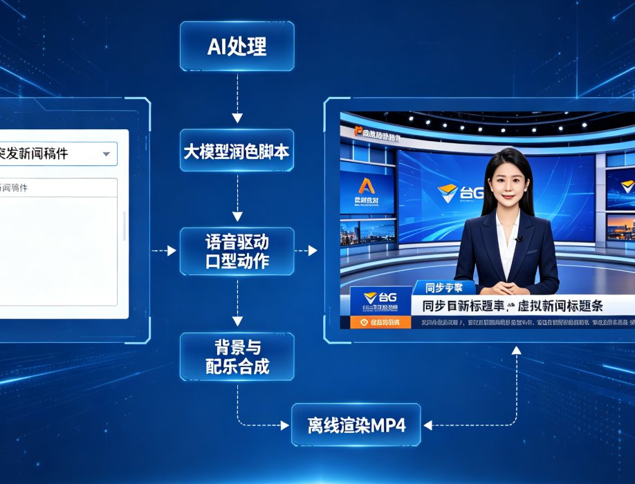 新闻播报视频如何自动化？燃点魔方AI主播定制与批量生产方案