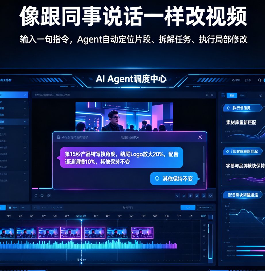 视频修改反复沟通烦？燃点魔方视频Agent对话式指令局部重做