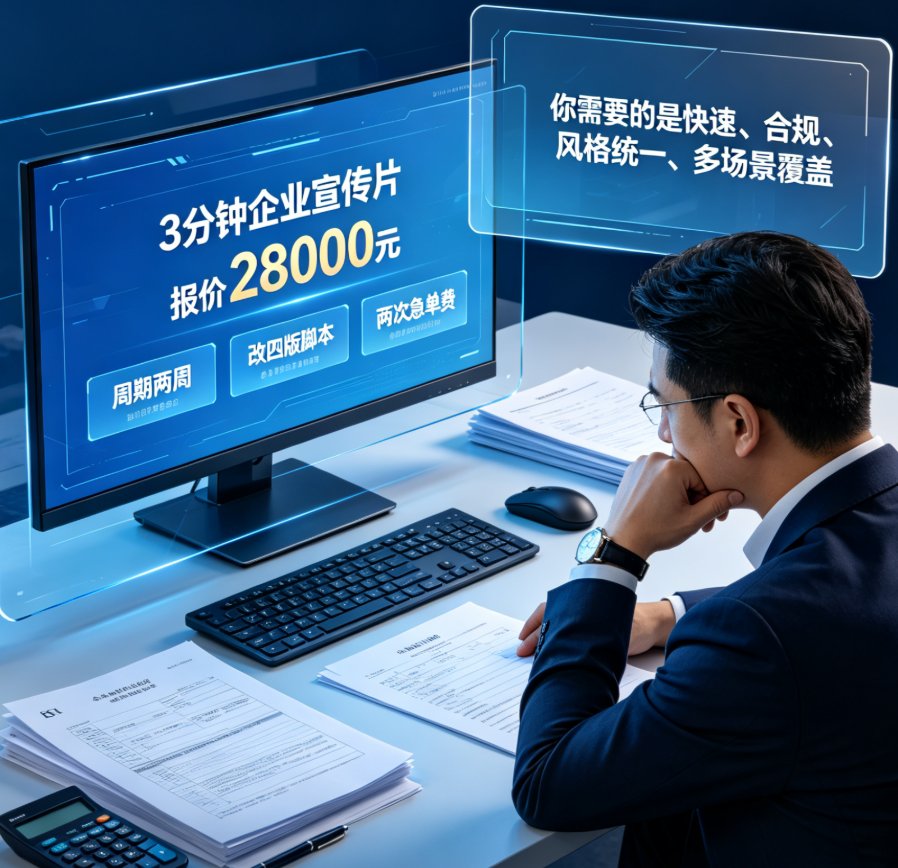 企业宣传片制作太贵？燃点魔方AI一键生成专业宣传视频，成本降90%