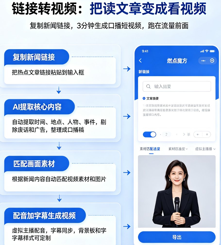 链接转视频怎么操作？如何把长文变成口播短视频？