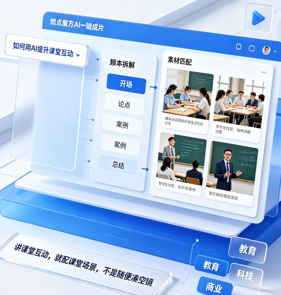 AI一键成片是什么？燃点魔方如何用一句话生成完整短视频？