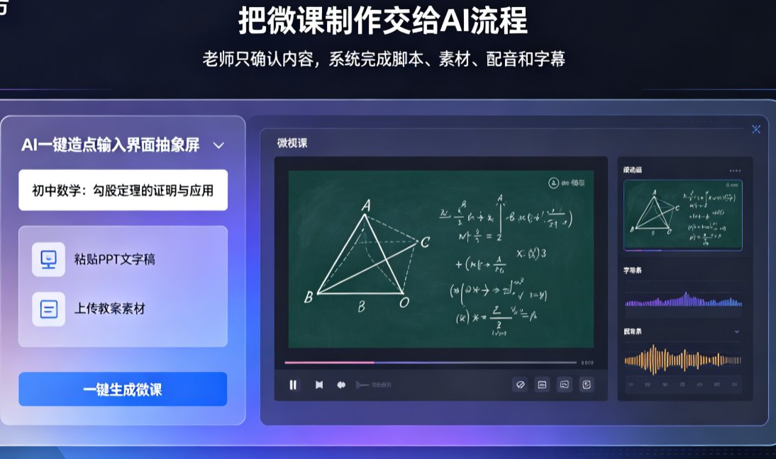 教师做微课没时间？燃点魔方AI一键成片，从大纲到视频全自动