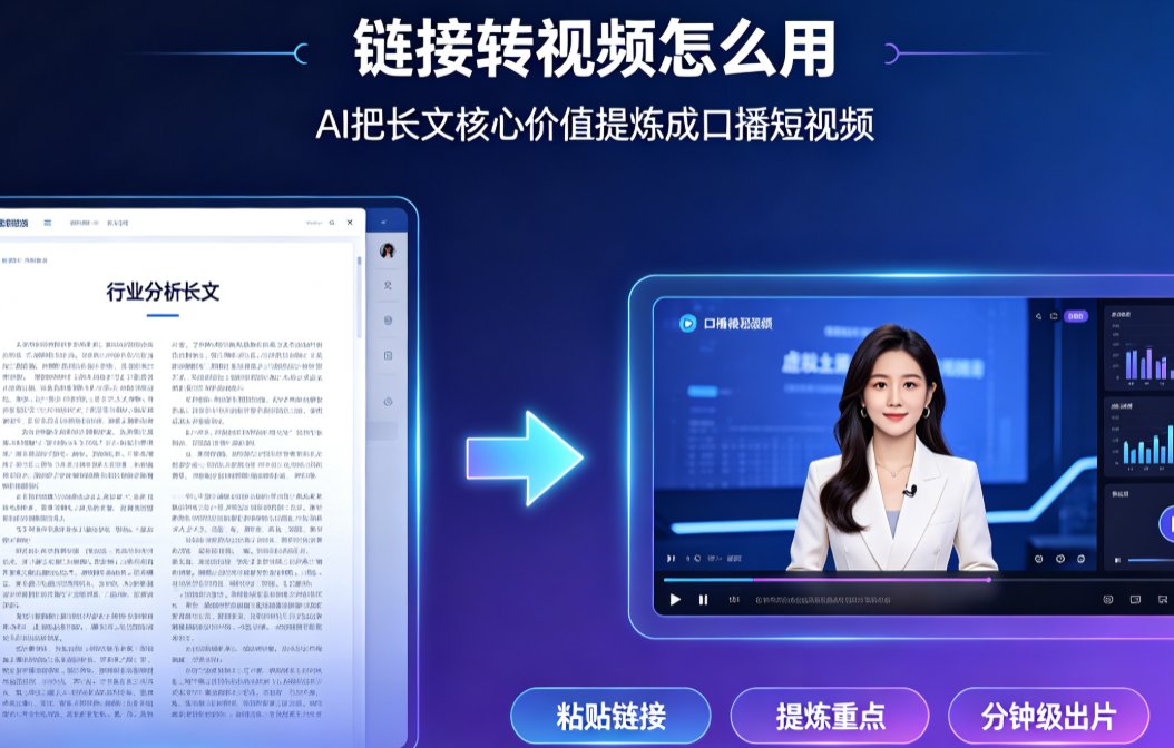 链接转视频怎么用？AI将长文转化为口播短视频的完整指南