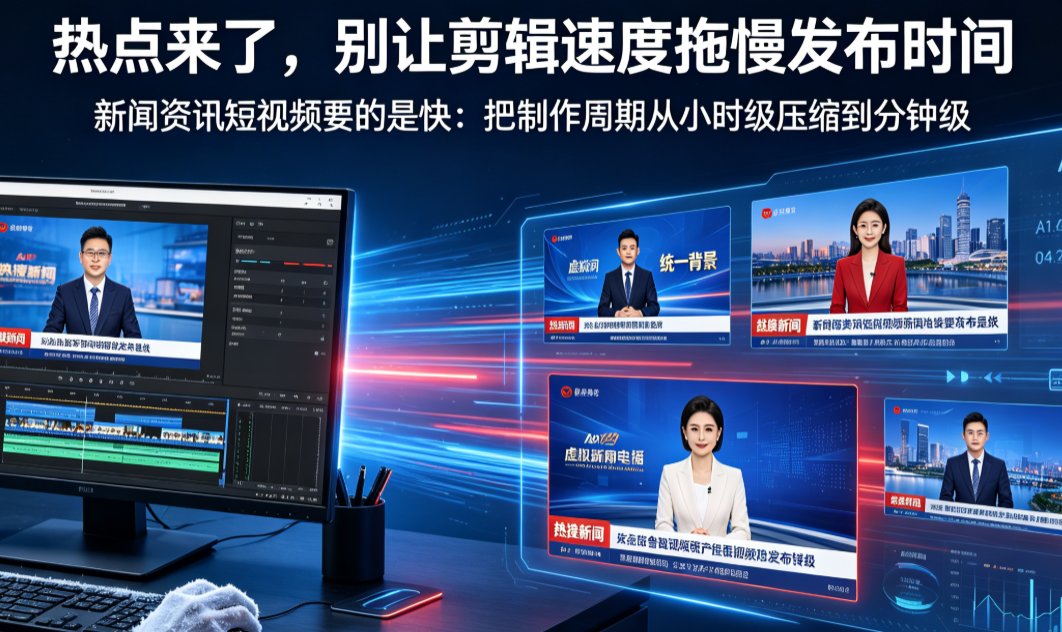 新闻播报短视频怎么批量做？燃点魔方定制虚拟主播一键生成