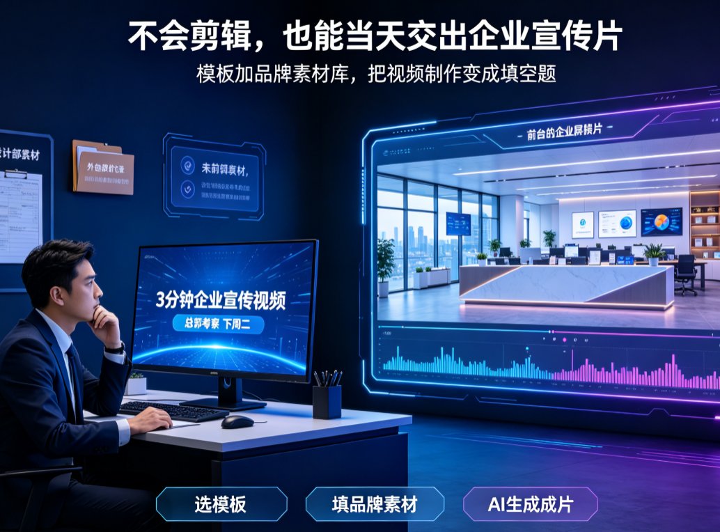非设计人员如何快速制作企业宣传视频？燃点魔方模板库实测