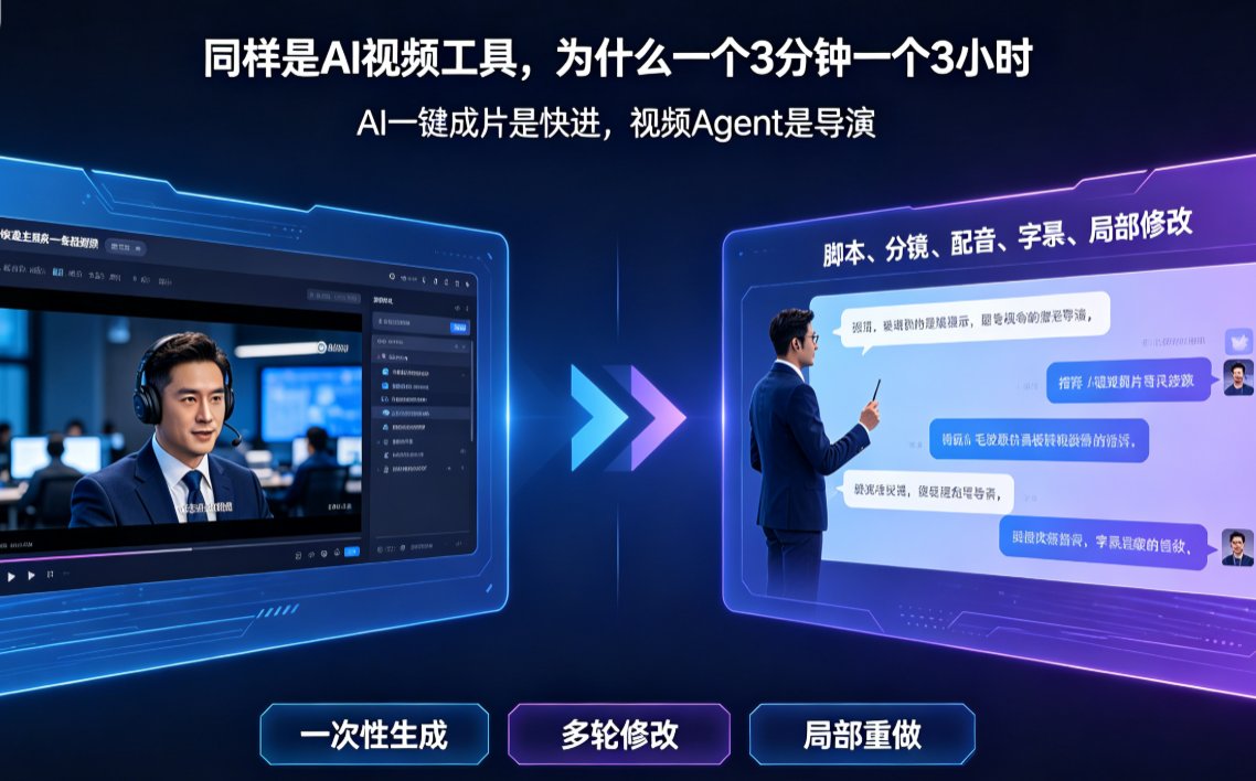视频Agent和AI一键成片有何区别？燃点魔方教你选对功能