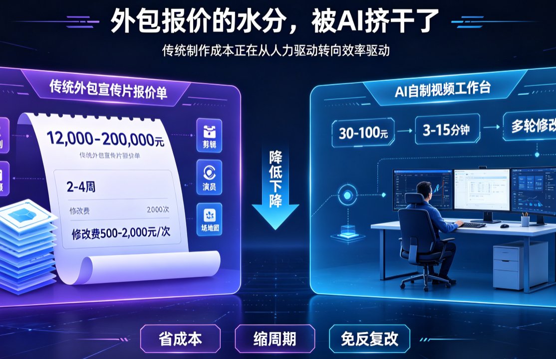 企业宣传片制作费用对比：AI自製 vs 外包团队到底差多少？