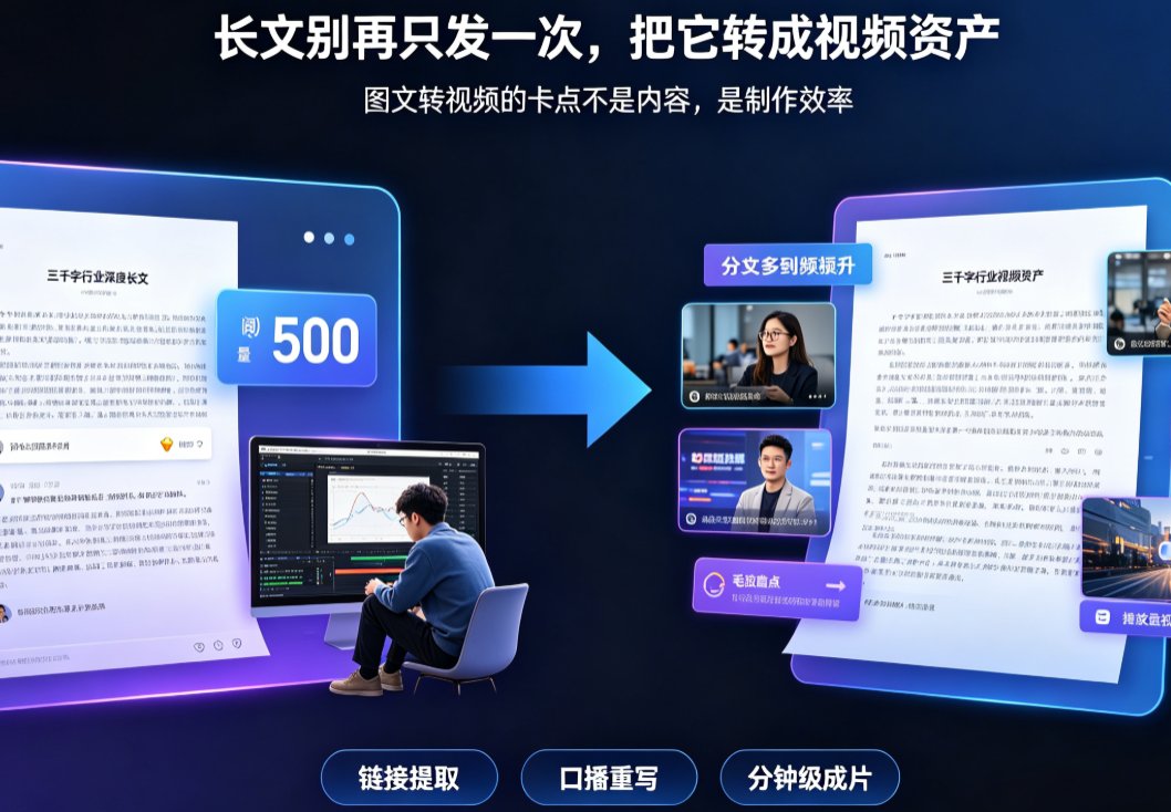 燃点魔方粘贴链接后自动提取摘要并生成脚本的界面