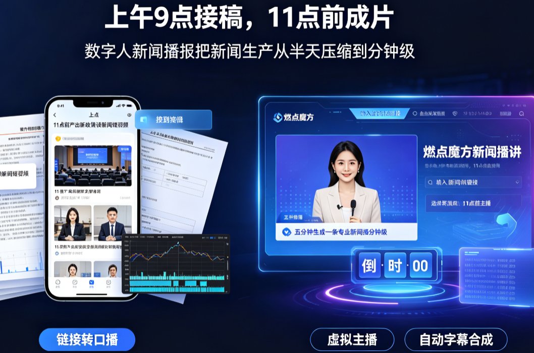 数字人新闻播报怎么做？燃点魔方虚拟主播定制全流程解析