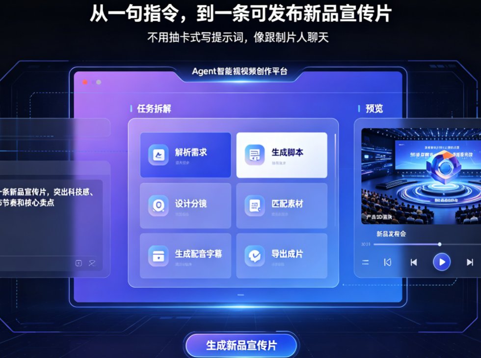 视频Agent是什么？燃点魔方AI对话式指令实现视频全自动生产