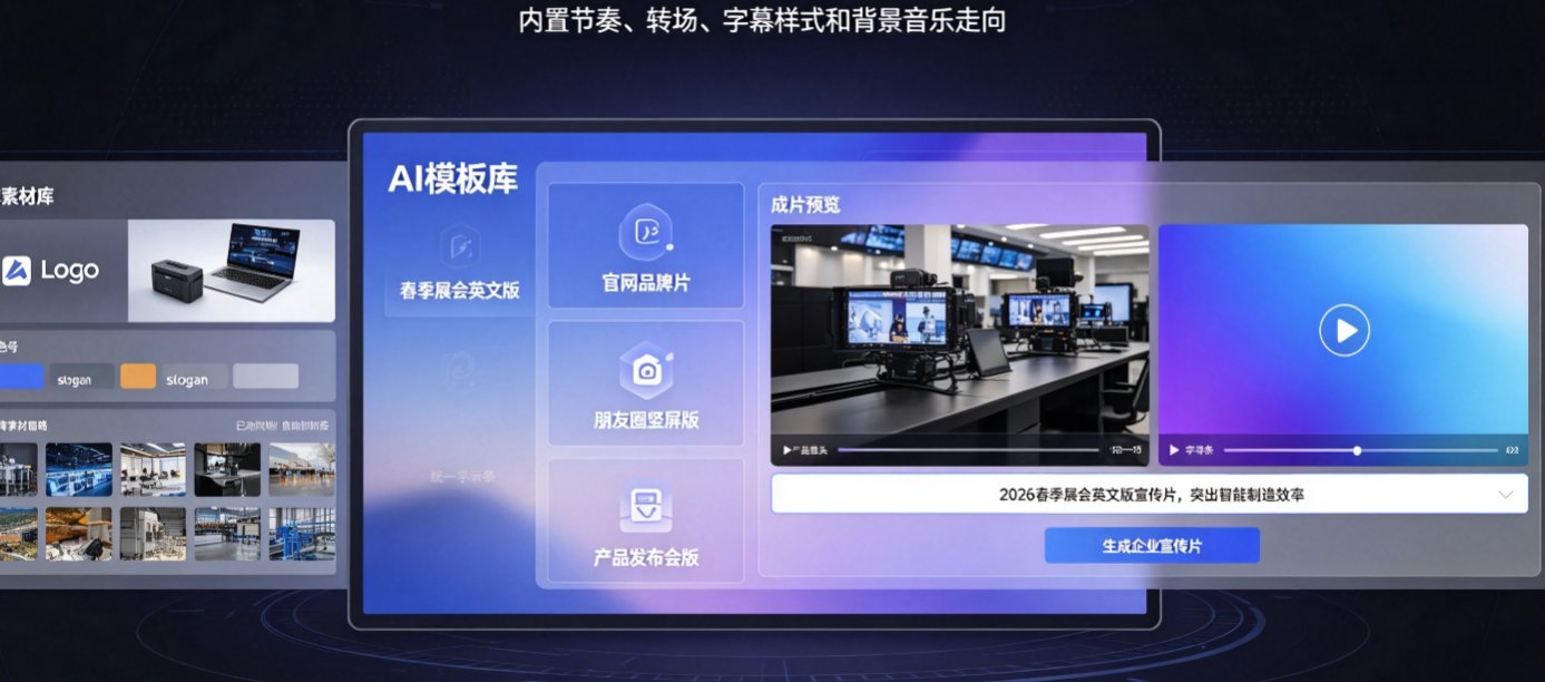 企业宣传视频怎么做？燃点魔方AI模板+品牌素材库快速出片指南