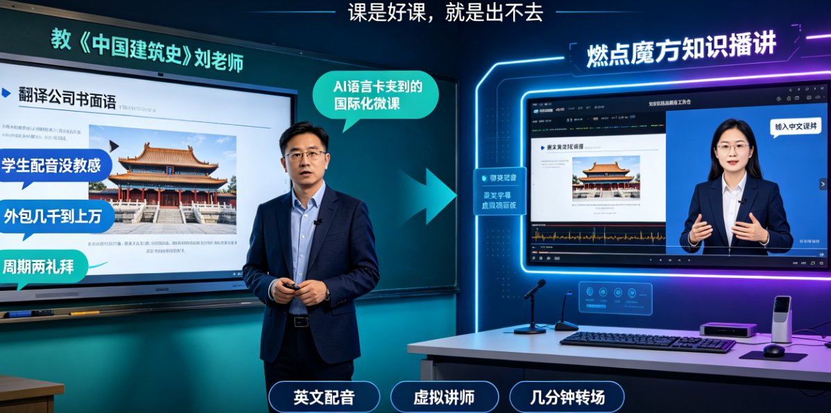 一门课程在燃点魔方中生成的中英文双版本对比预览图