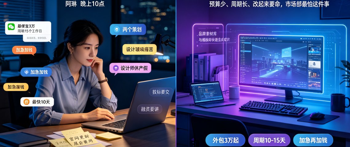 燃点魔方「企业宣传视频」模块的品牌素材库上传界面
