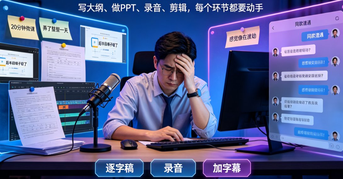 AI一键成片做微课靠谱吗？燃点魔方实测：输入主题10分钟出片，教师备课效率翻倍