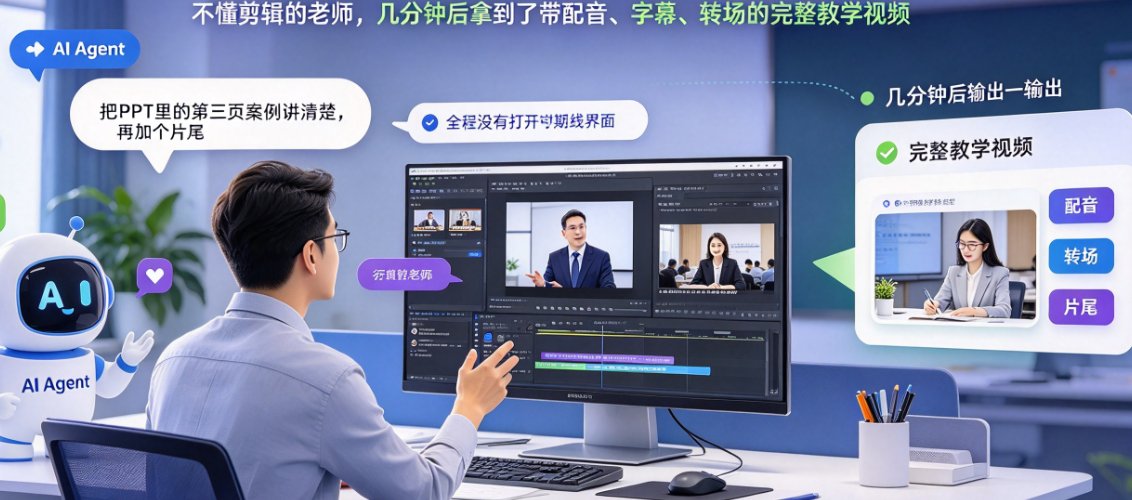 一位讲师正在使用燃点魔方对话框发出修改指令，右侧是实时更新的分镜面板