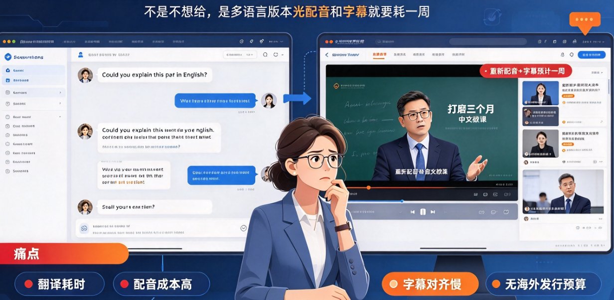 教师做知识播讲视频，如何用燃点魔方批量生成多语言版本？