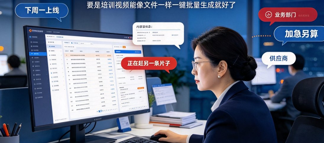 燃点魔方企业宣传模板库界面，展示“新员工入职培训”模板的预览，包含左侧模板缩略图和右侧品牌素材库上传入口