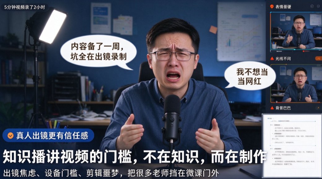 知识播讲视频制作门槛高？燃点魔方虚拟讲师+图文演示降低门槛