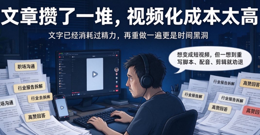 链接转视频怎么做？燃点魔方粘贴链接自动提取内容，长文变口播短视频